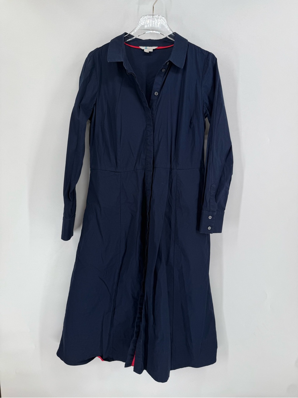 BODEN navy blue cotton midi dress size 8
